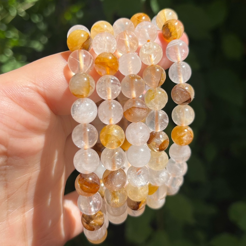 8mm‎ stretchable golden healer bracelet